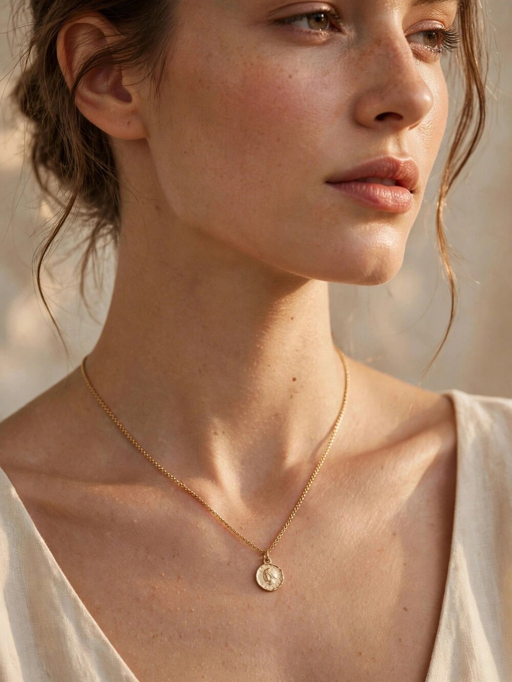Gold Coin Pendant Necklace
